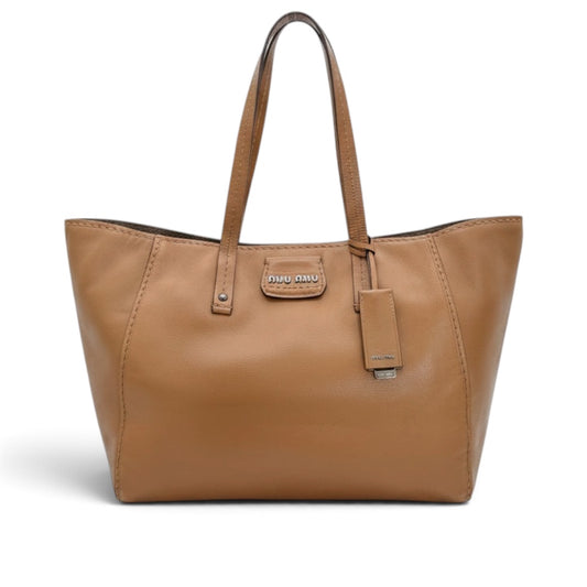 Miu Miu Vintage Montana Calf Leather Tote Bag