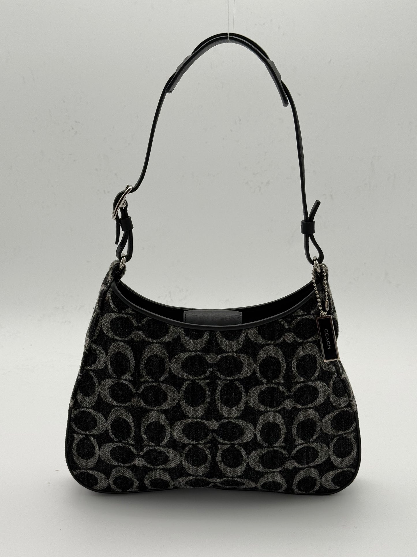 Coach Signature Wool Jacquard Shoulder Bag