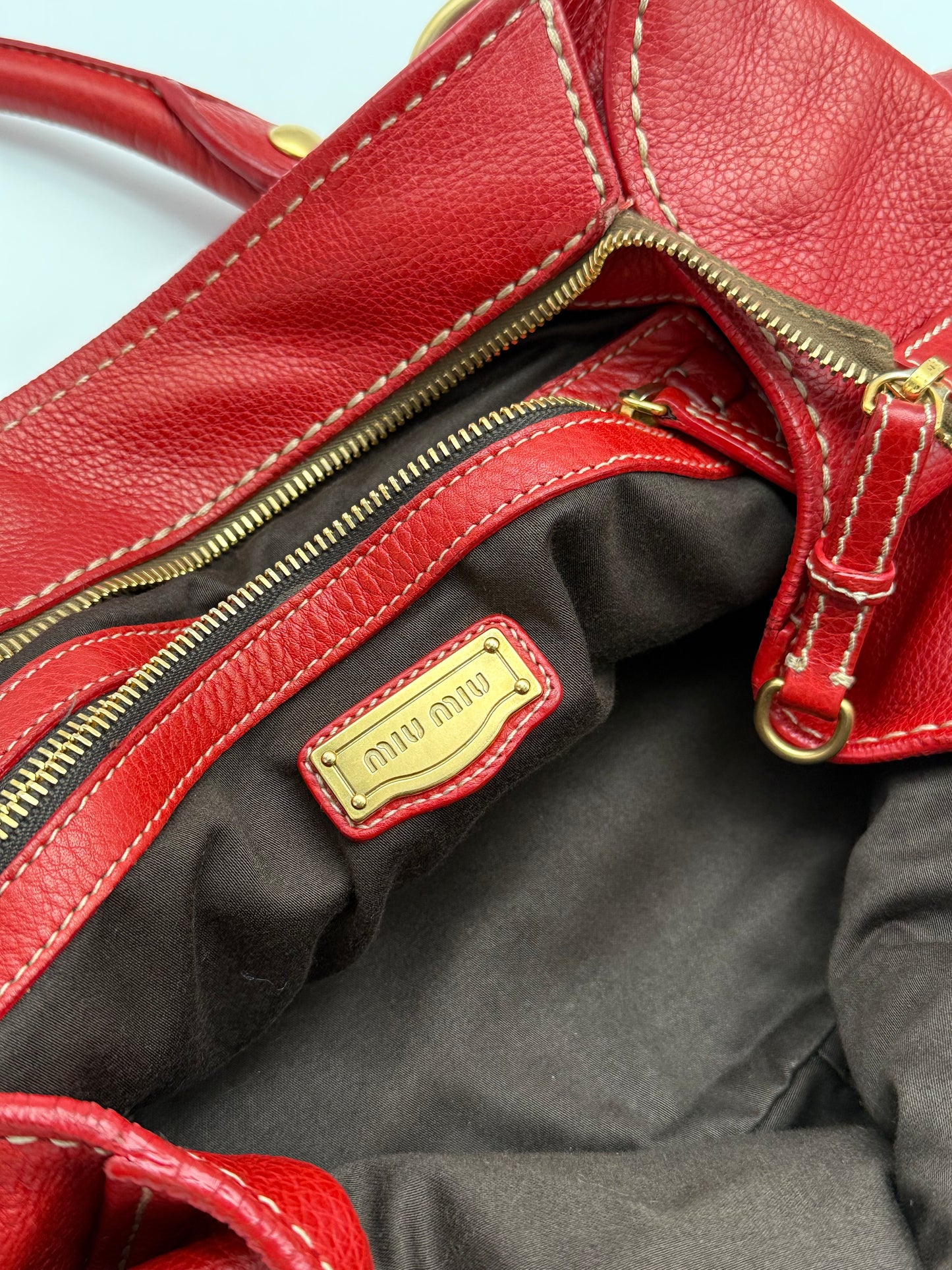 Miu Miu Vitello Lux Bauletto Tote