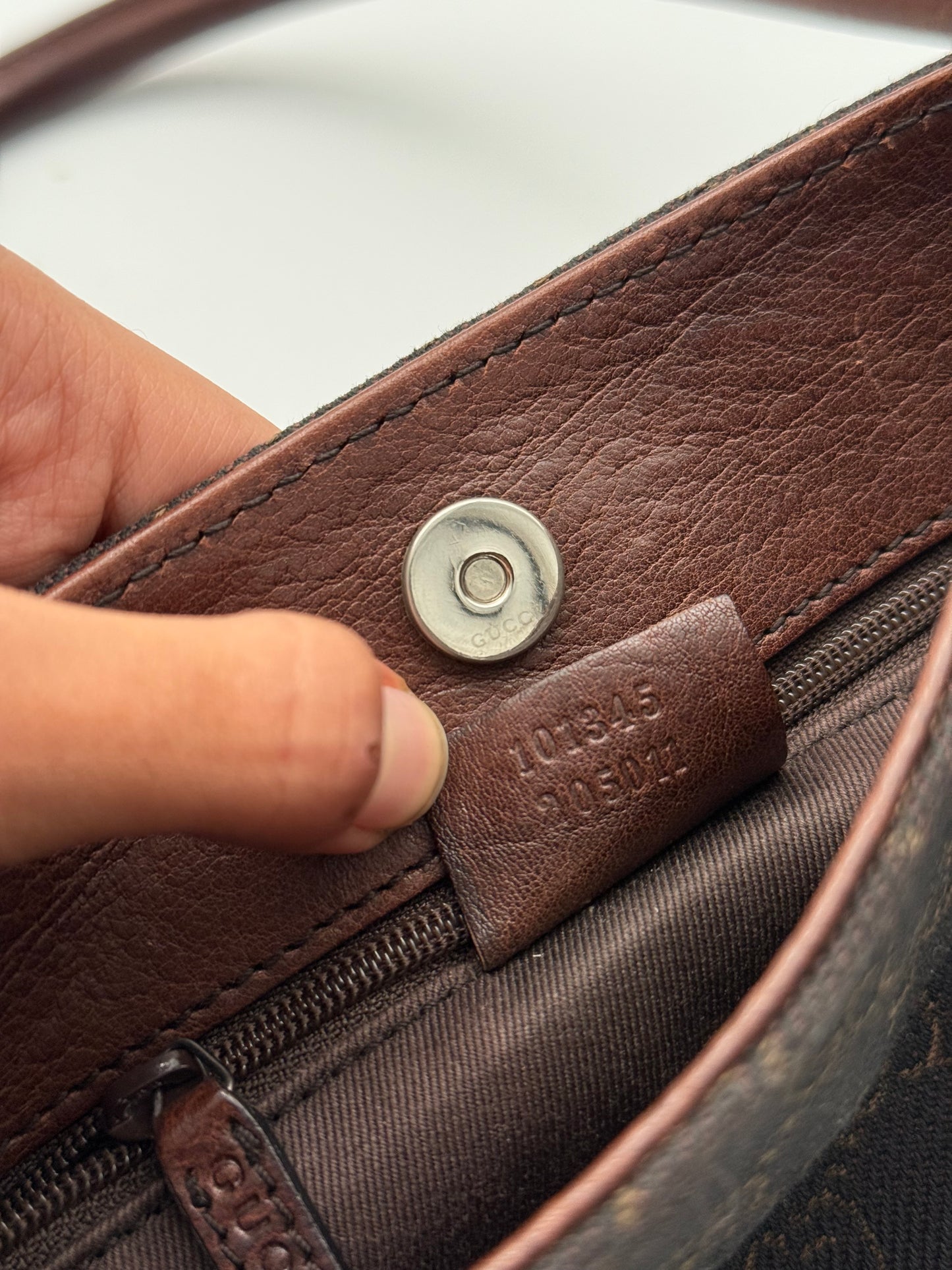 Gucci Black GG Canvas Baguette Shoulder Bag