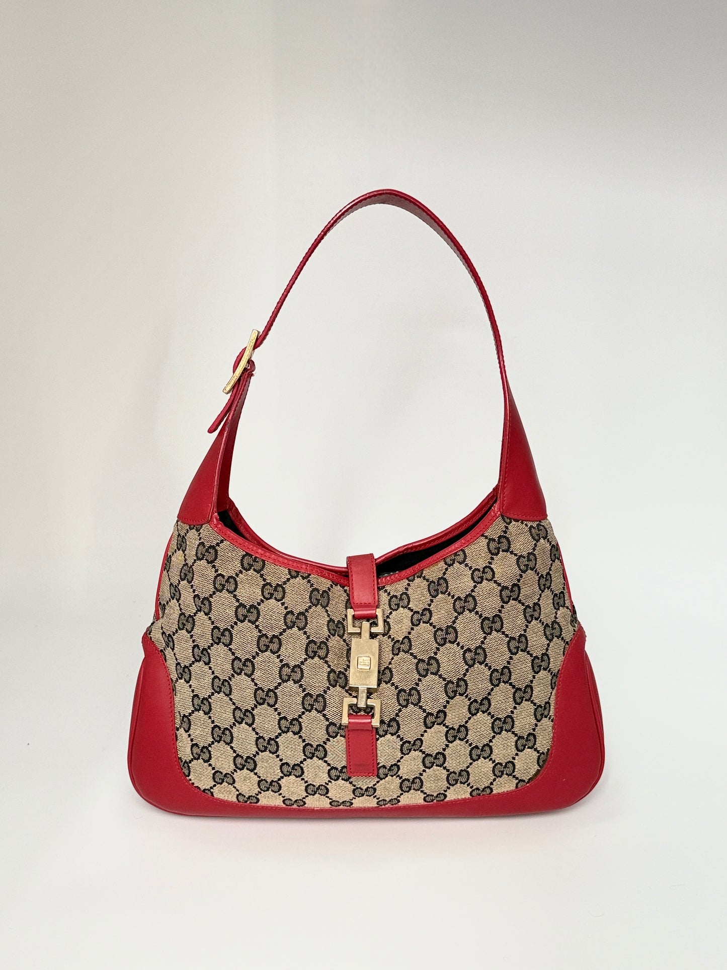 Gucci Jackie Red Leather Shoulder Bag
