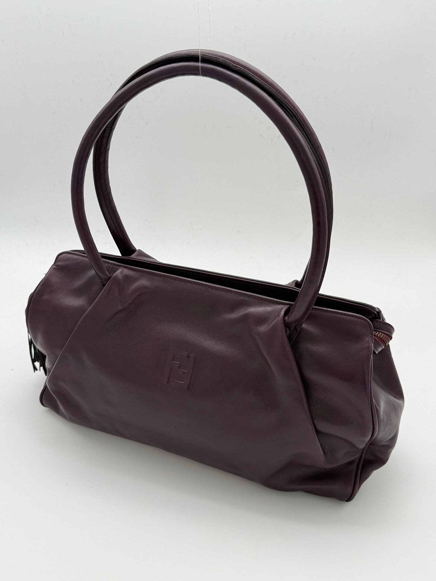 Fendi Shoulder Bag in Dark Burgundy Leather