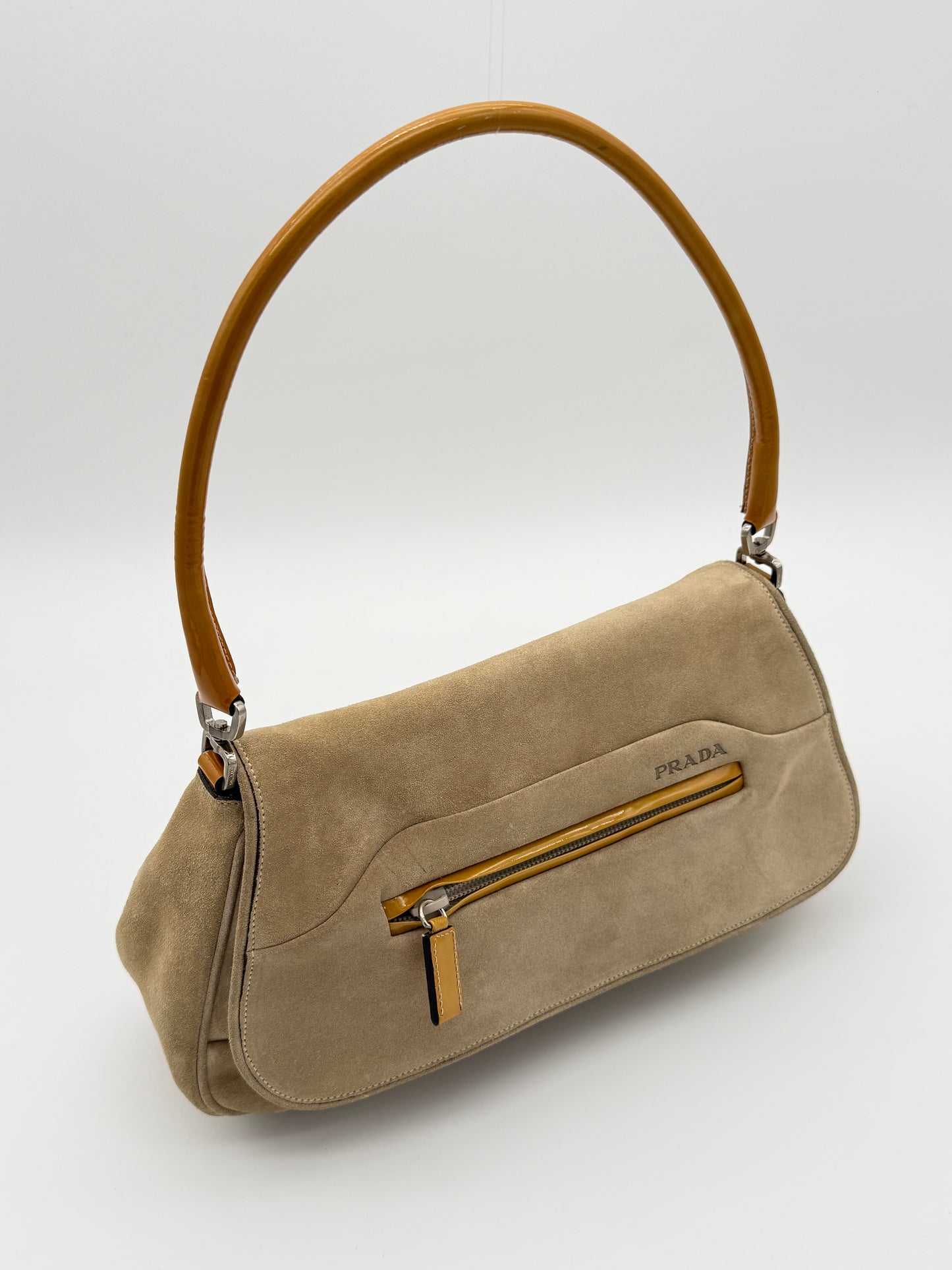 Prada Scamosciato Suede Shoulder Bag