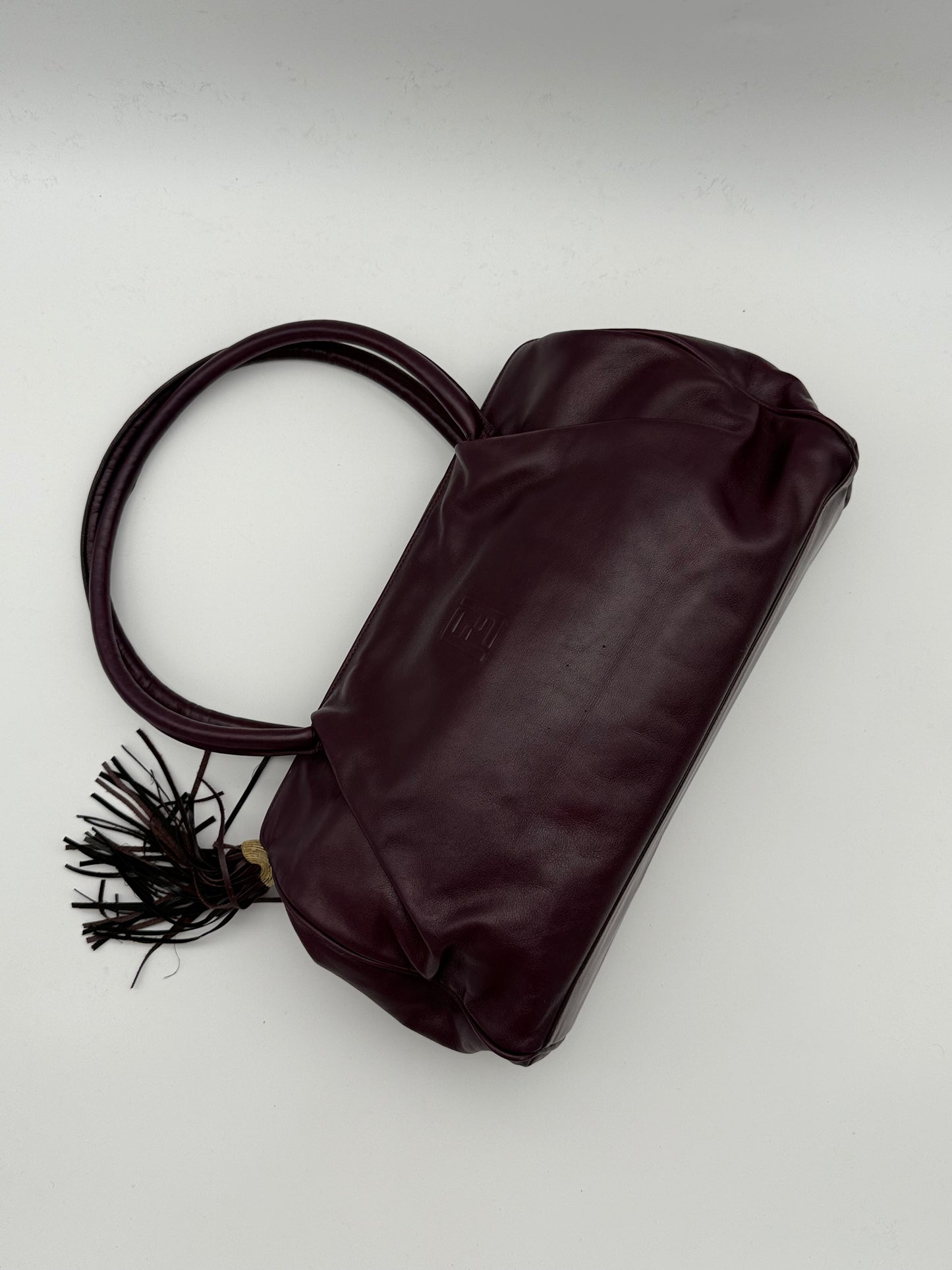 Fendi Shoulder Bag in Dark Burgundy Leather