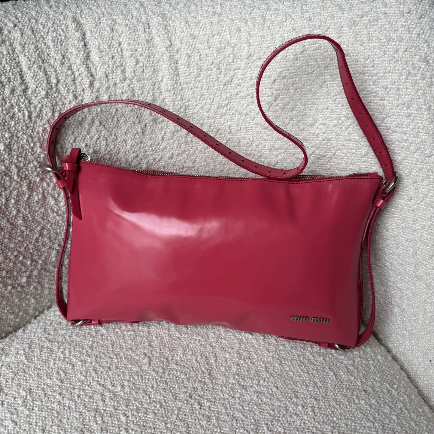 Miu Miu Pink Patent Leather Shoulder Bag