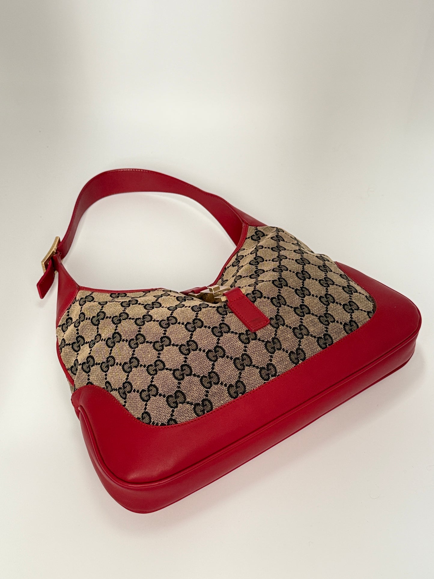 Gucci Jackie Red Leather Shoulder Bag
