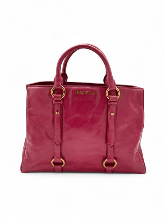 Miu Miu Vitello Handbag in Peonia Pink