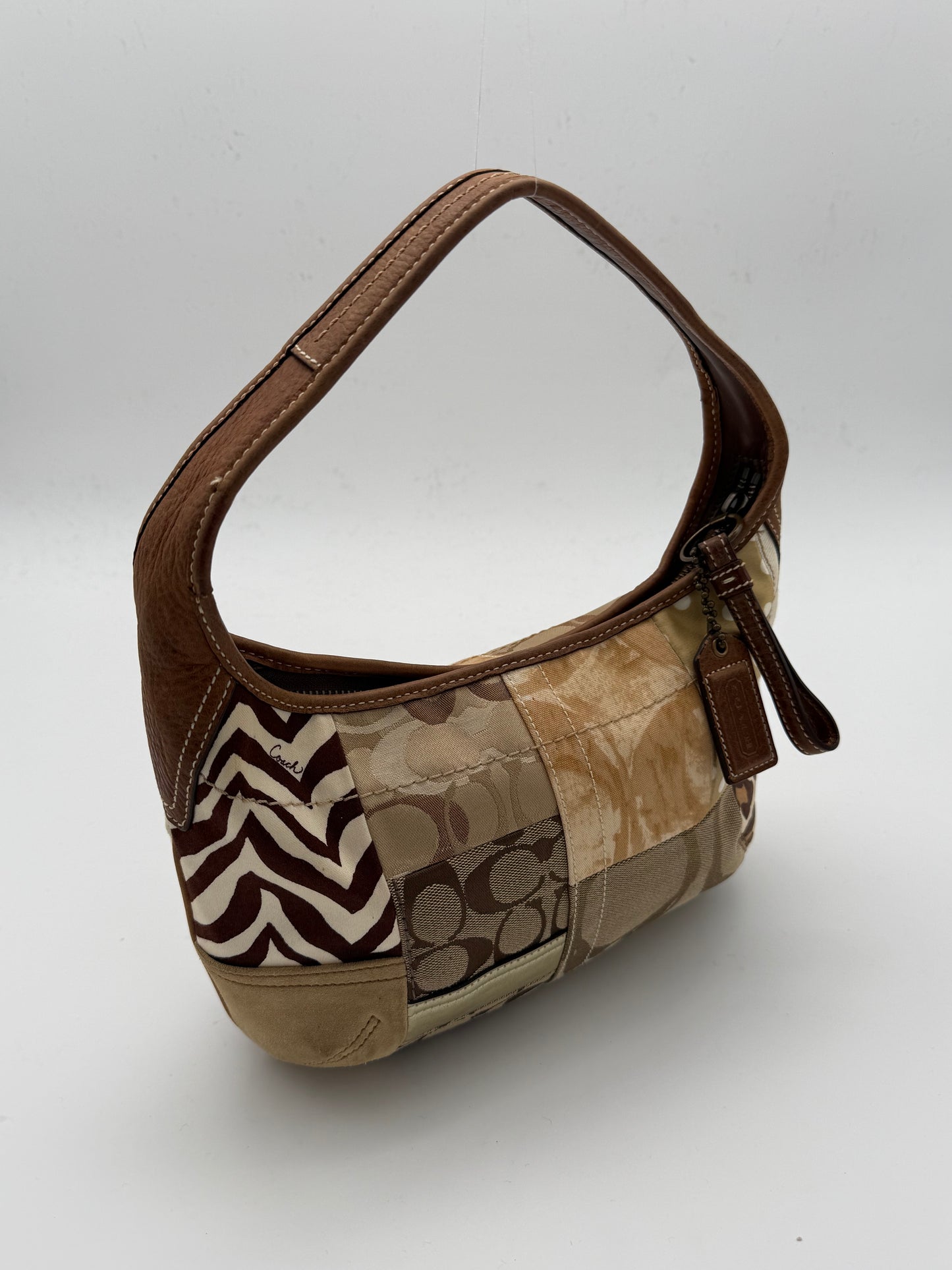 COACH PATCHWORK SIGNATURE SHOULDER BAG