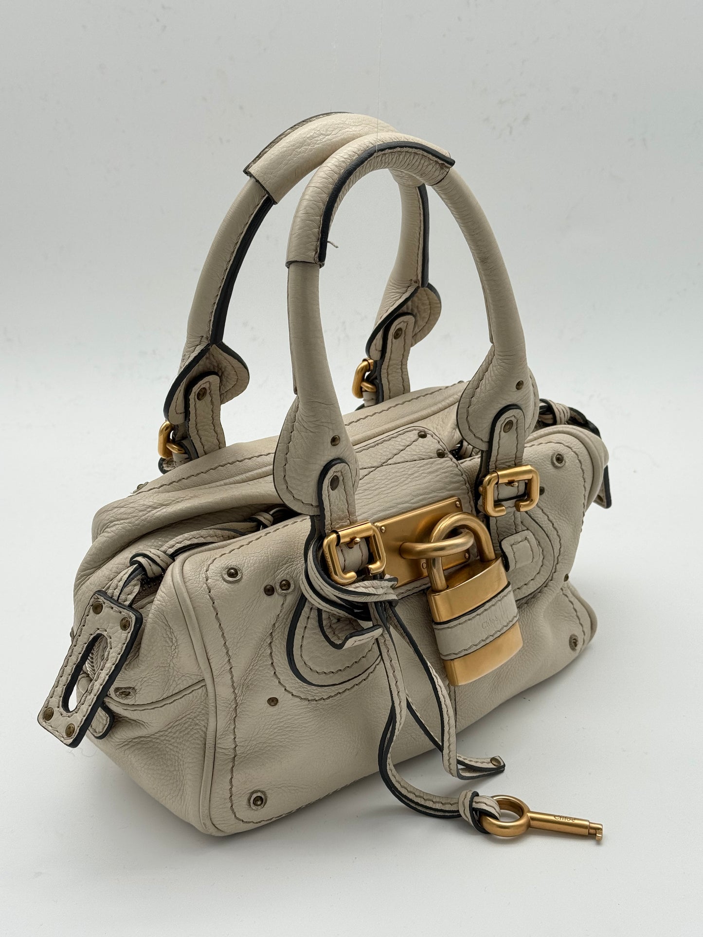 Chloé Paddington Leather Off-white handbag