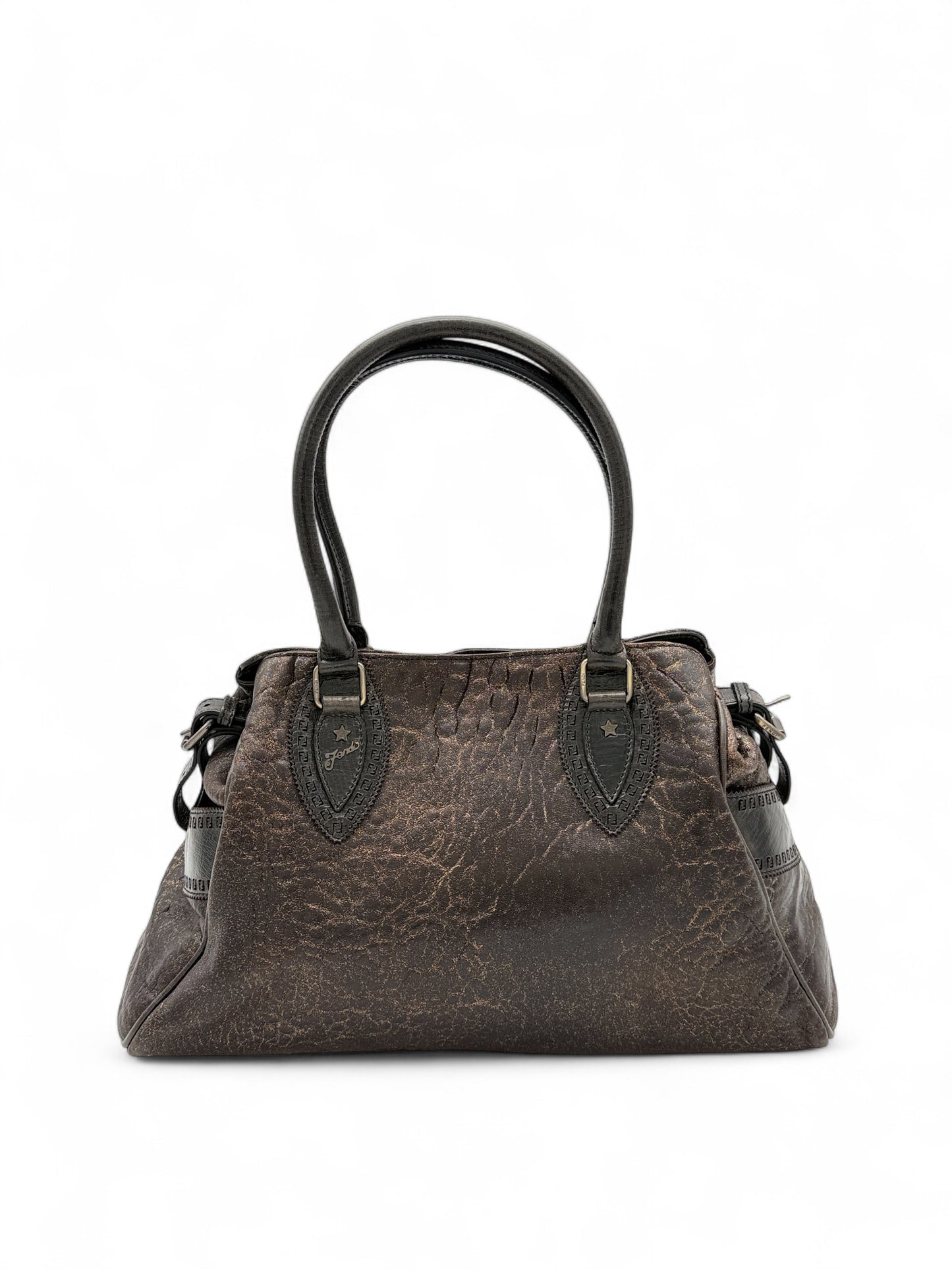 Fendi Metallic Brown Leather Bag