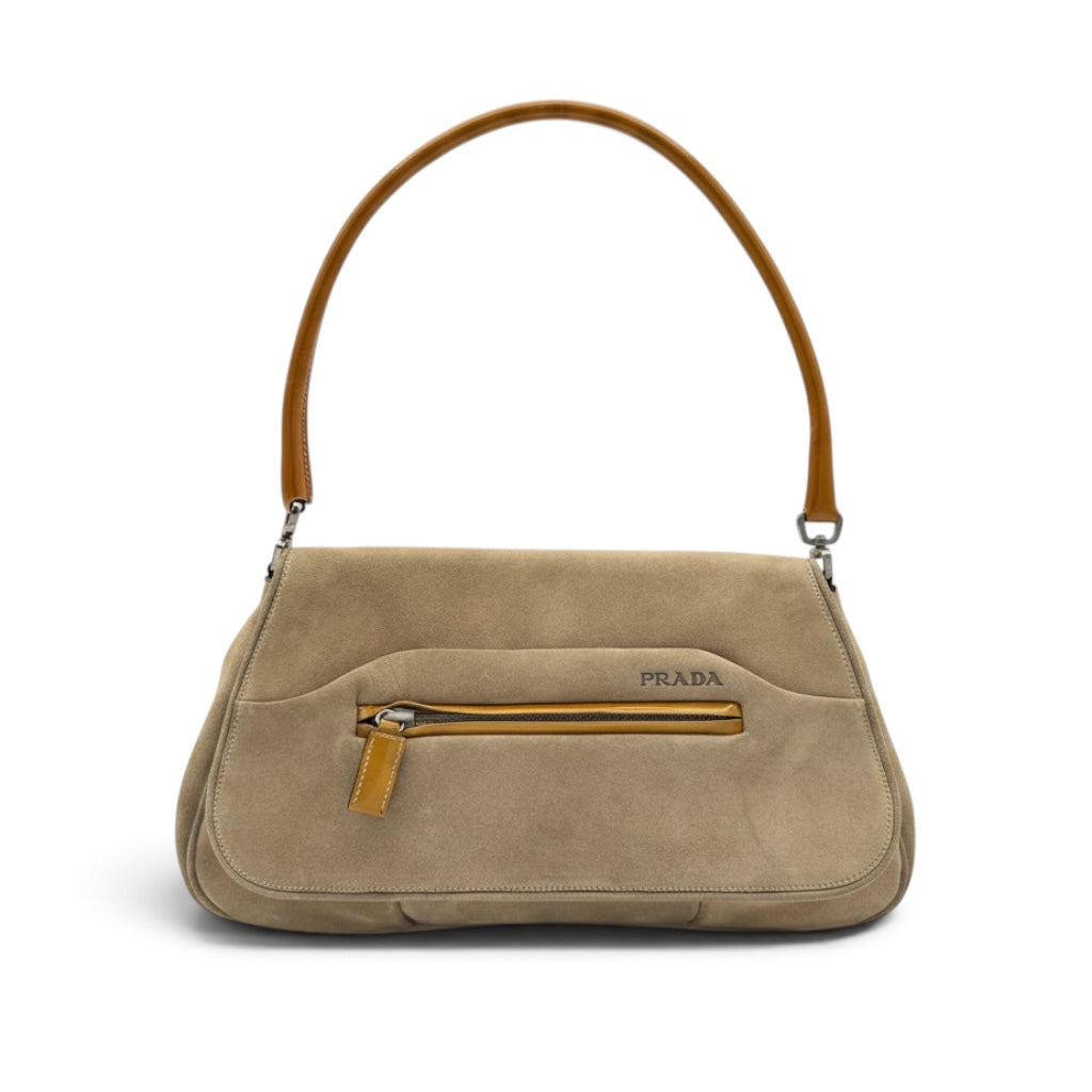 Prada Scamosciato Suede Shoulder Bag