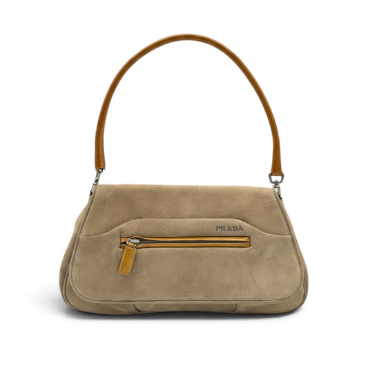 Prada Scamosciato Suede Shoulder Bag