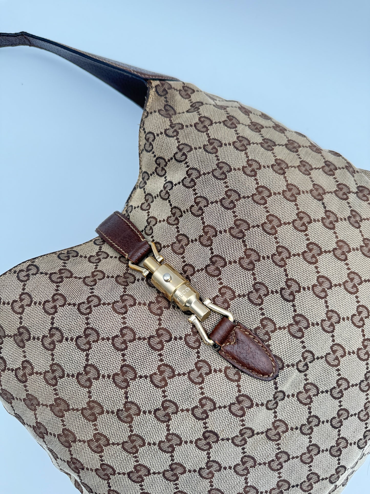 Gucci GG Canvas Jackie Brown Shoulder Bag