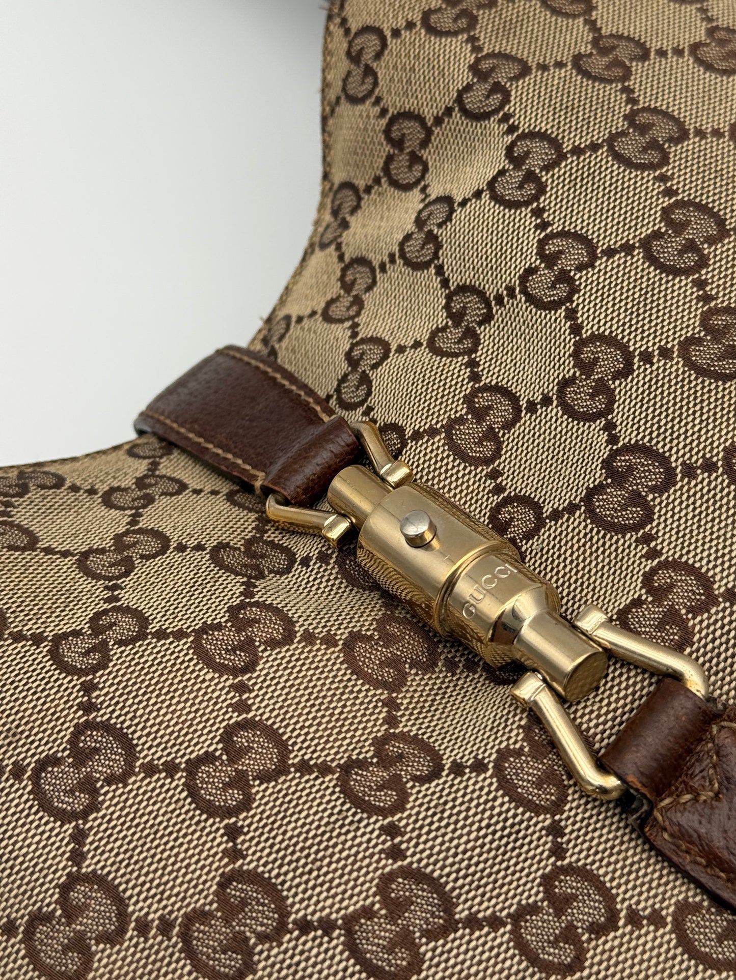 Gucci GG Canvas Jackie Brown Shoulder Bag