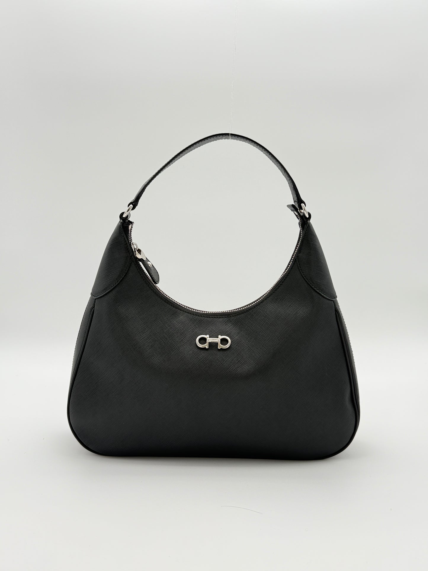 Salvatore Ferragamo Black Gancini Hobo