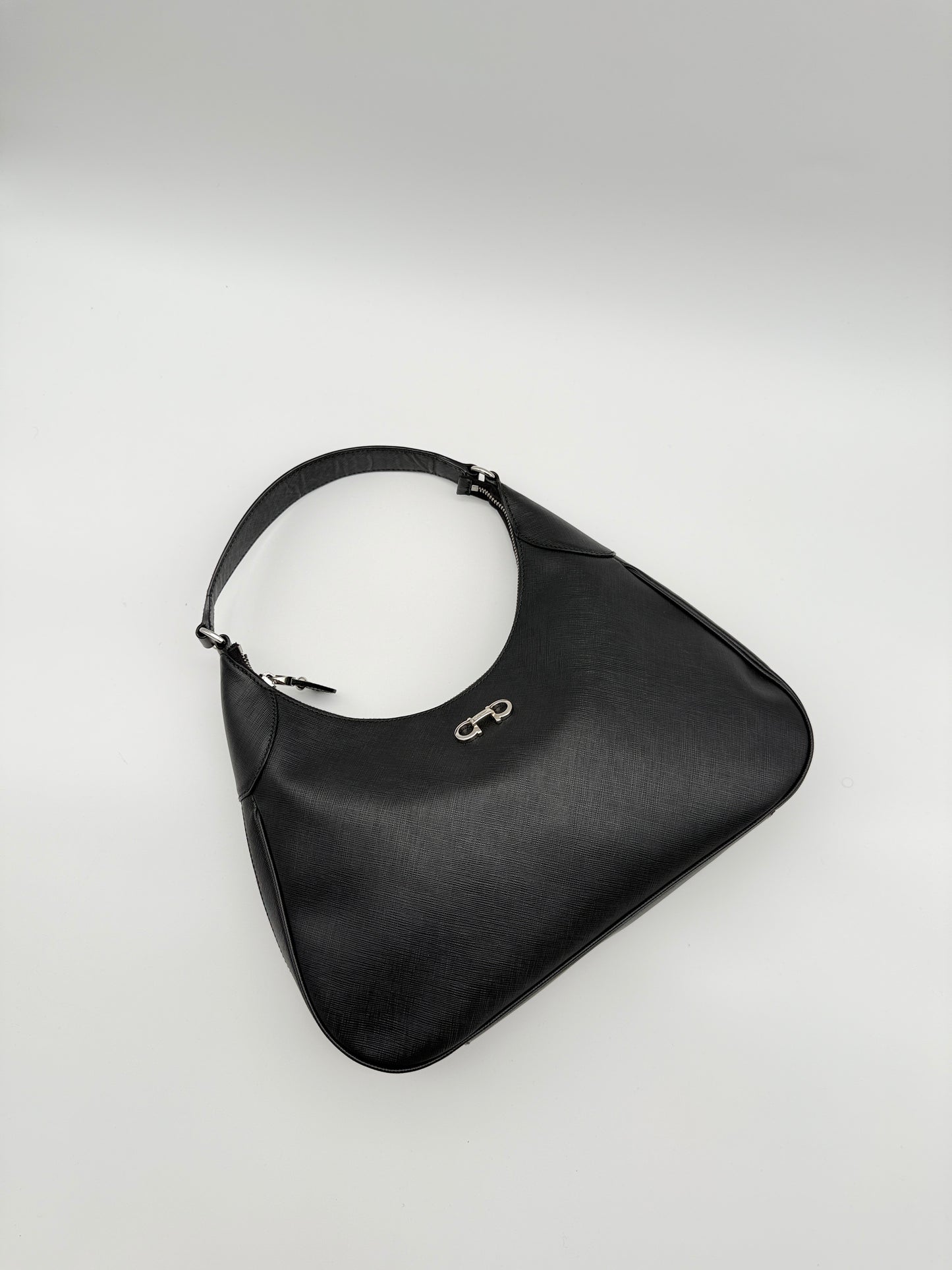 Salvatore Ferragamo Black Gancini Hobo