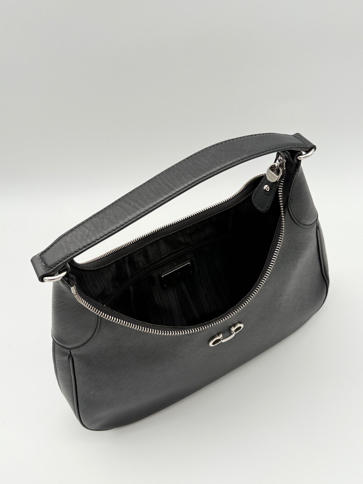 Salvatore Ferragamo Black Gancini Hobo