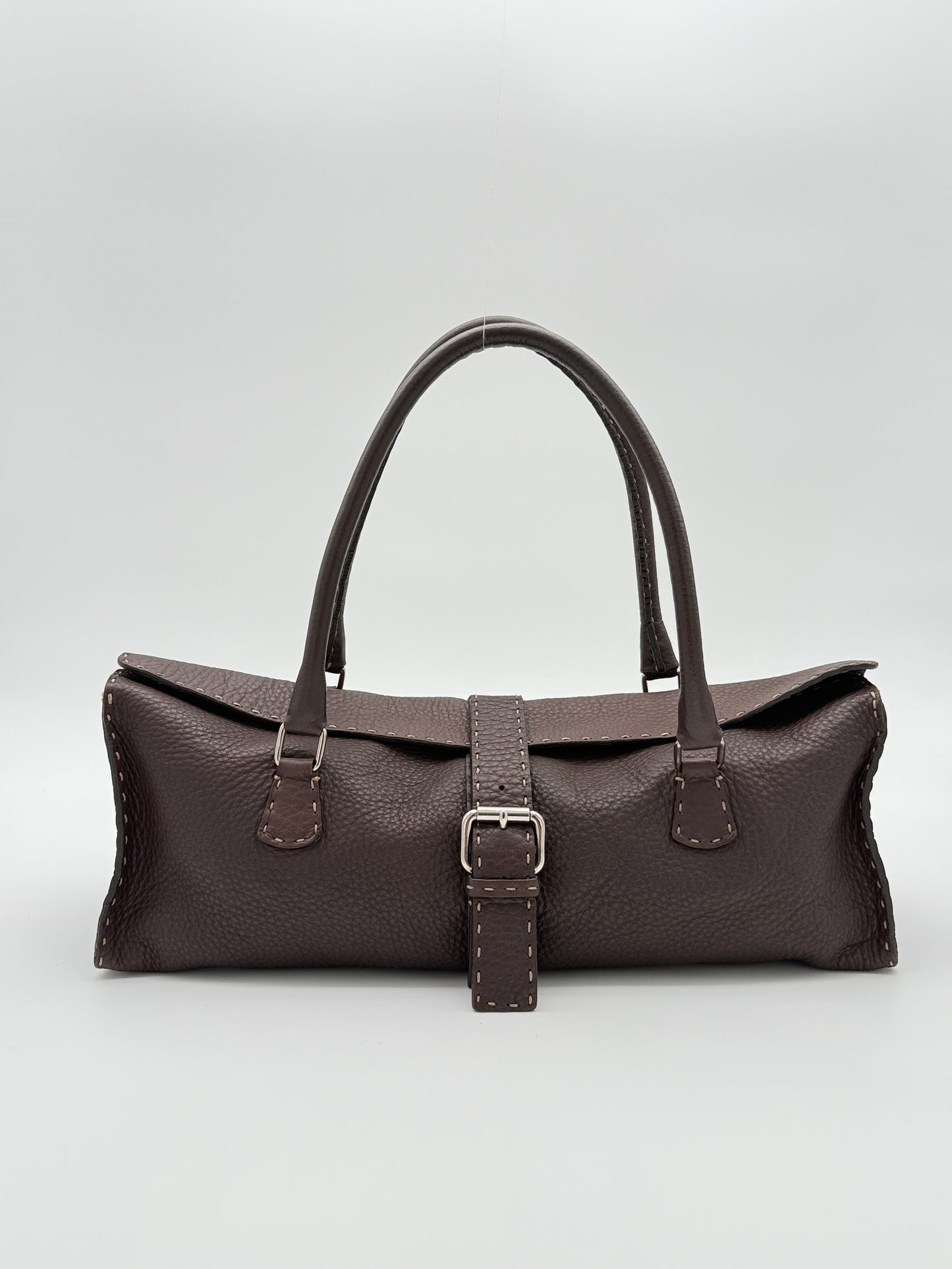 Fendi Selleria Brown Leather Baguette Bag