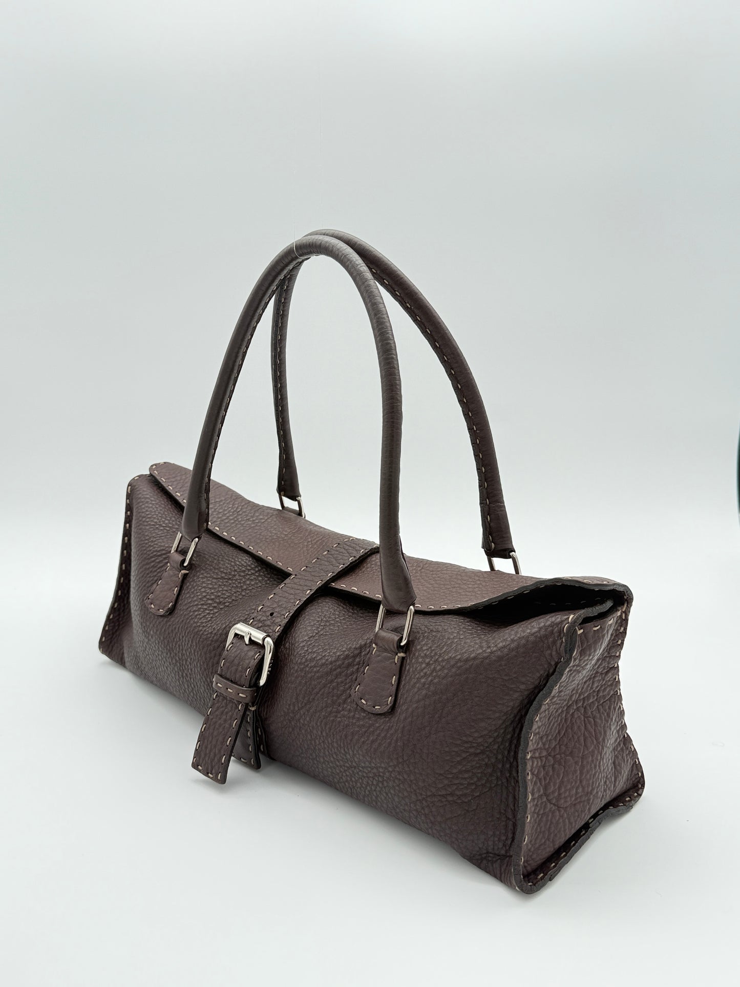 Fendi Selleria Brown Leather Baguette Bag