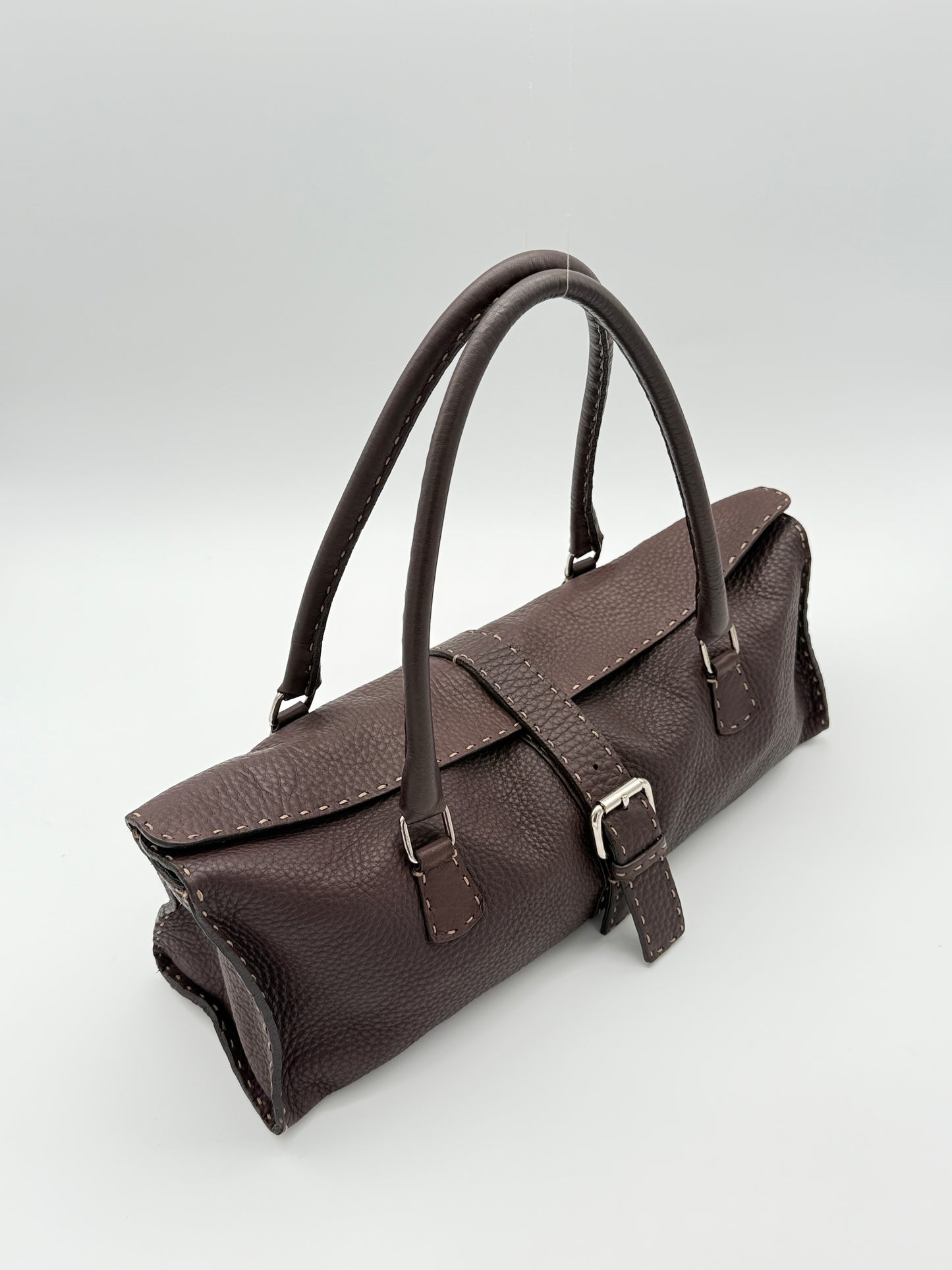 Fendi Selleria Brown Leather Baguette Bag