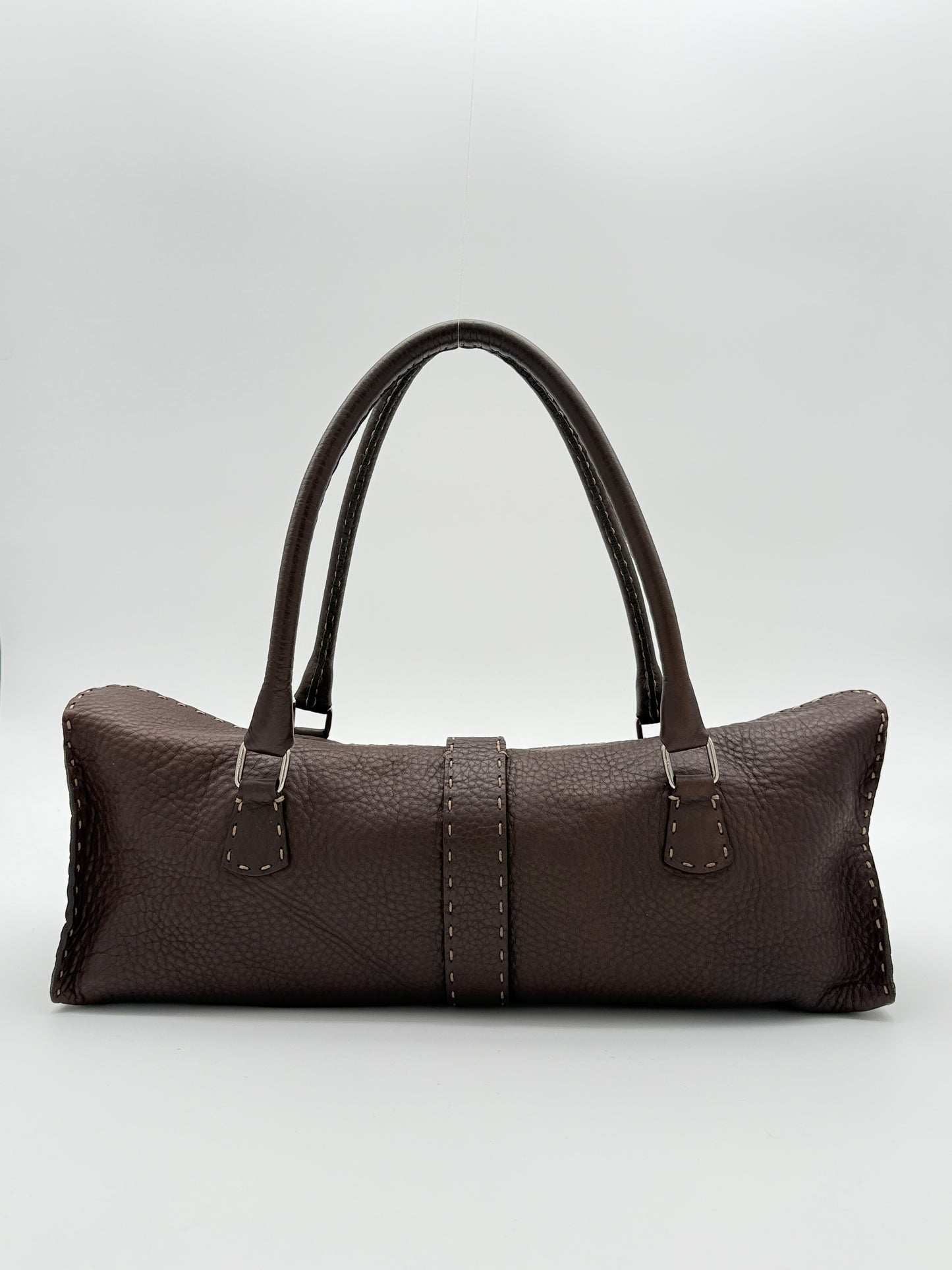 Fendi Selleria Brown Leather Baguette Bag