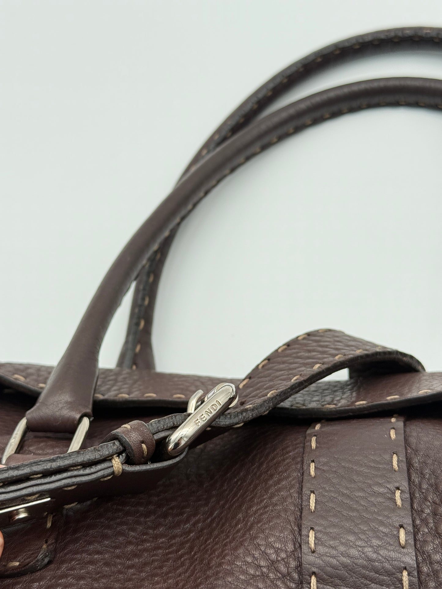 Fendi Selleria Brown Leather Baguette Bag