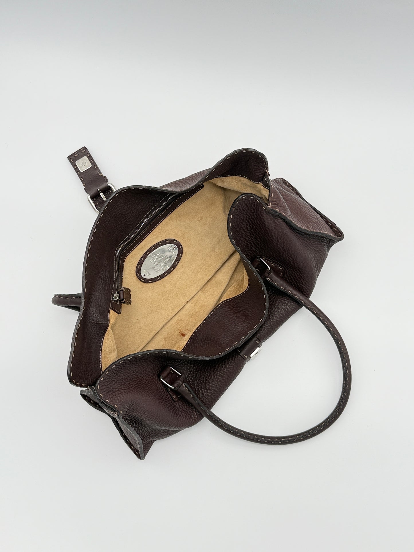 Fendi Selleria Brown Leather Baguette Bag