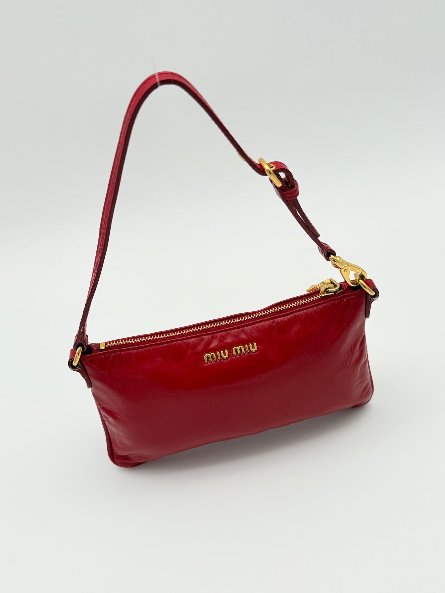 Miu Miu Red Glossy Shoulder Bag
