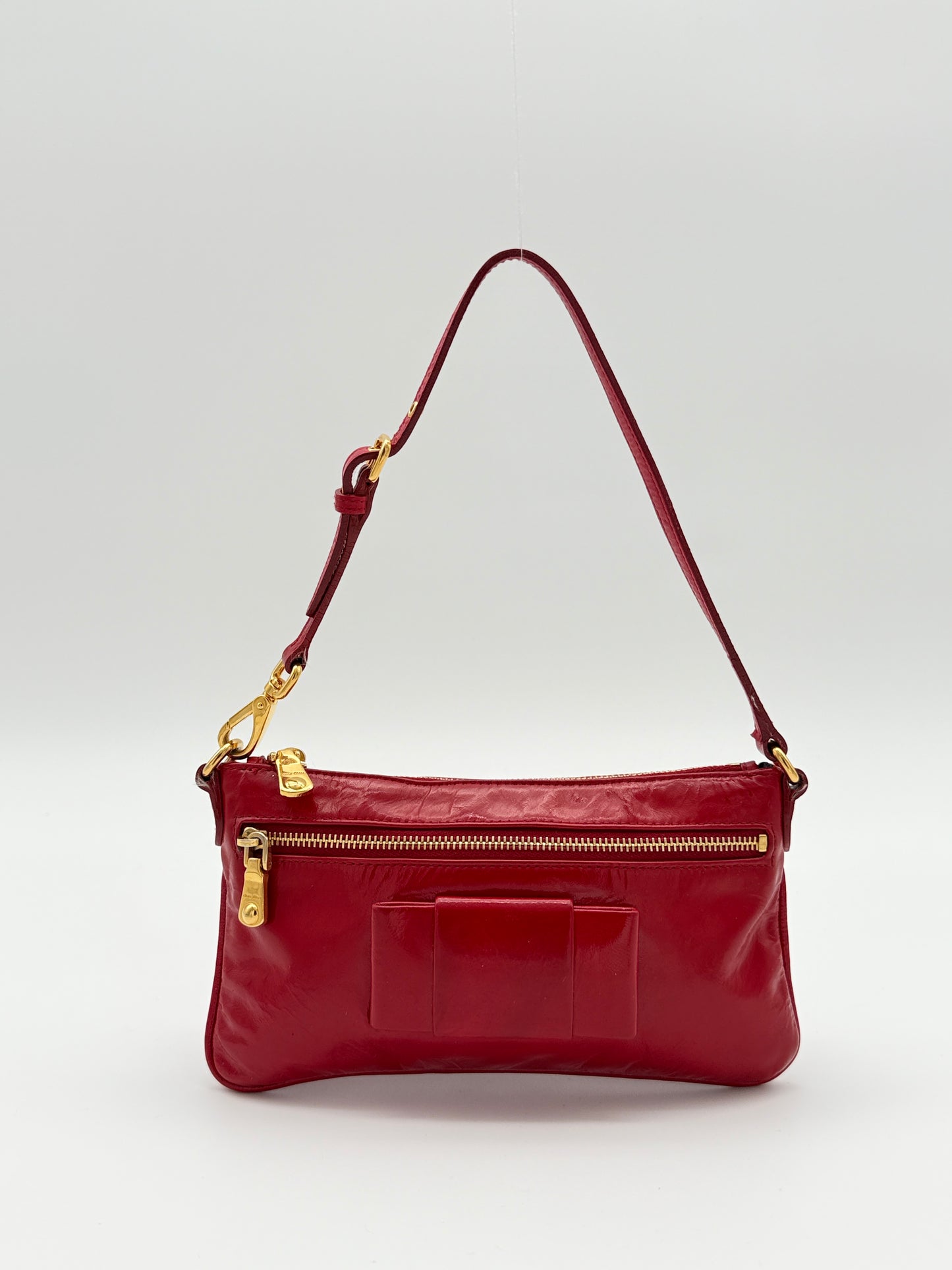 Miu Miu Red Glossy Shoulder Bag