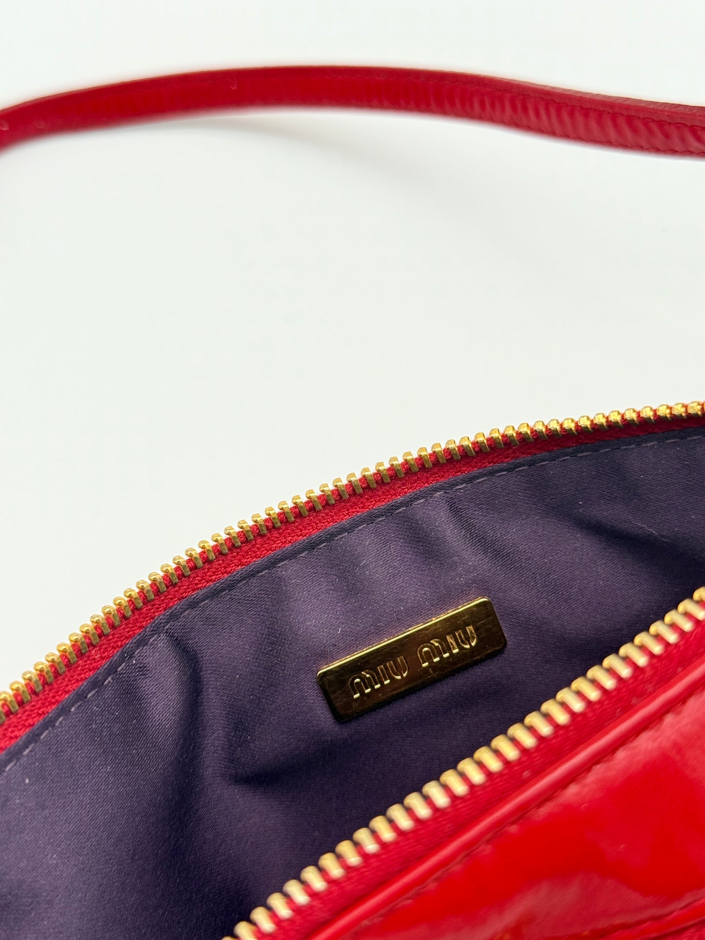 Miu Miu Red Glossy Shoulder Bag