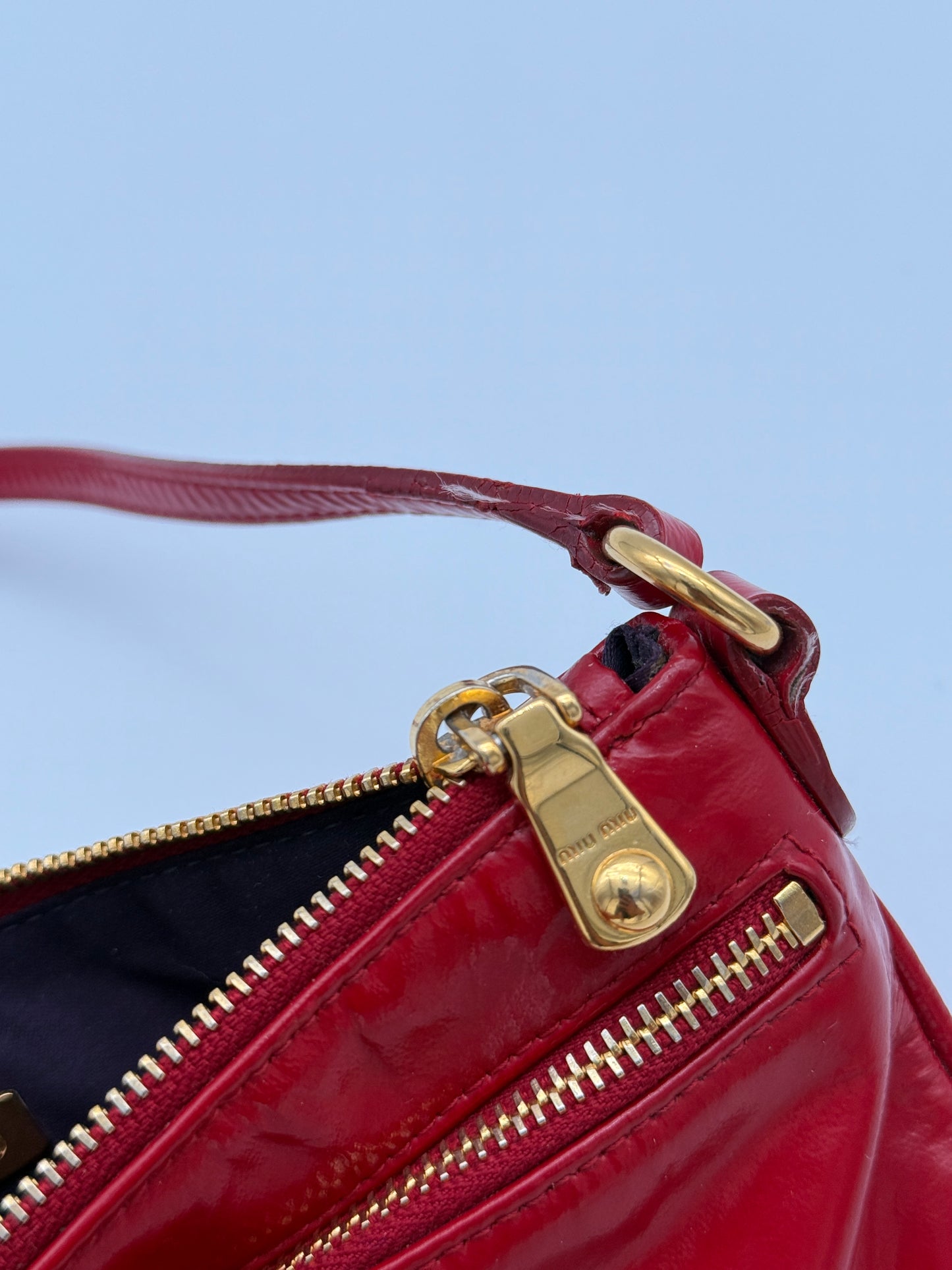 Miu Miu Red Glossy Shoulder Bag