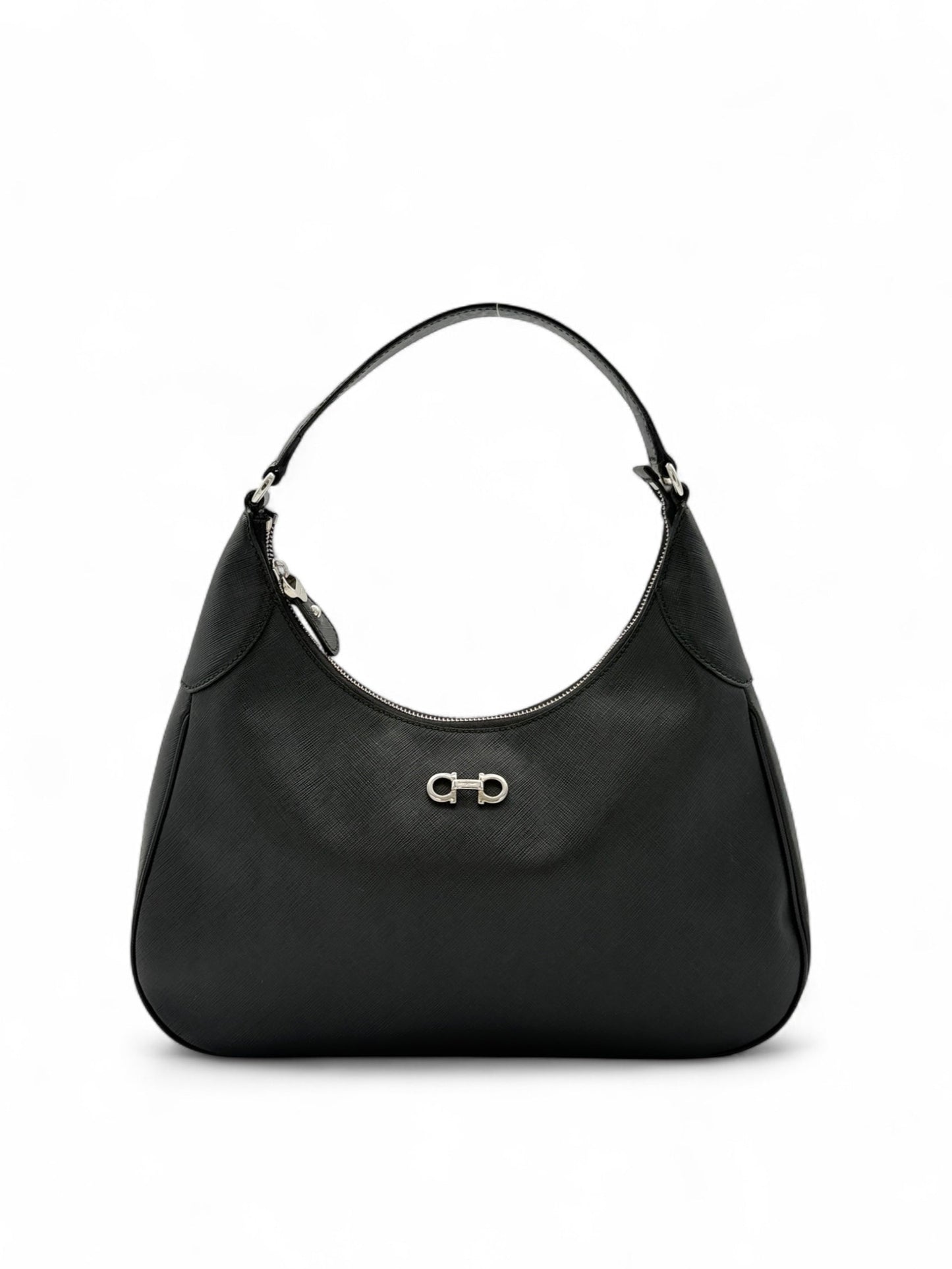Salvatore Ferragamo Black Gancini Hobo