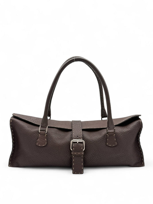 Fendi Selleria Brown Leather Baguette Bag