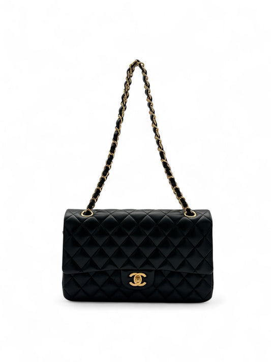 Chanel Classic Double Flap Bag in Black Lambskin